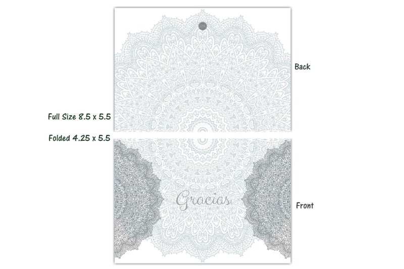 Elcer 20 Tarjetas de Agradecimiento Thank You cards Notes in Spanish Gracias Cards for Wedding, Baby Shower,Anniversary, Bridal Shower - Mandala Gracias Cards in Spanish EspaÃ±ol with envelopes - Image 4